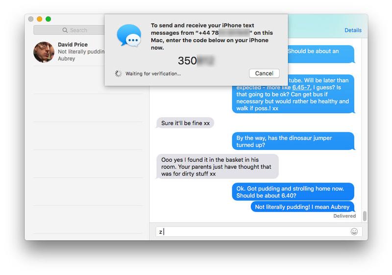 apple send sms from mac script